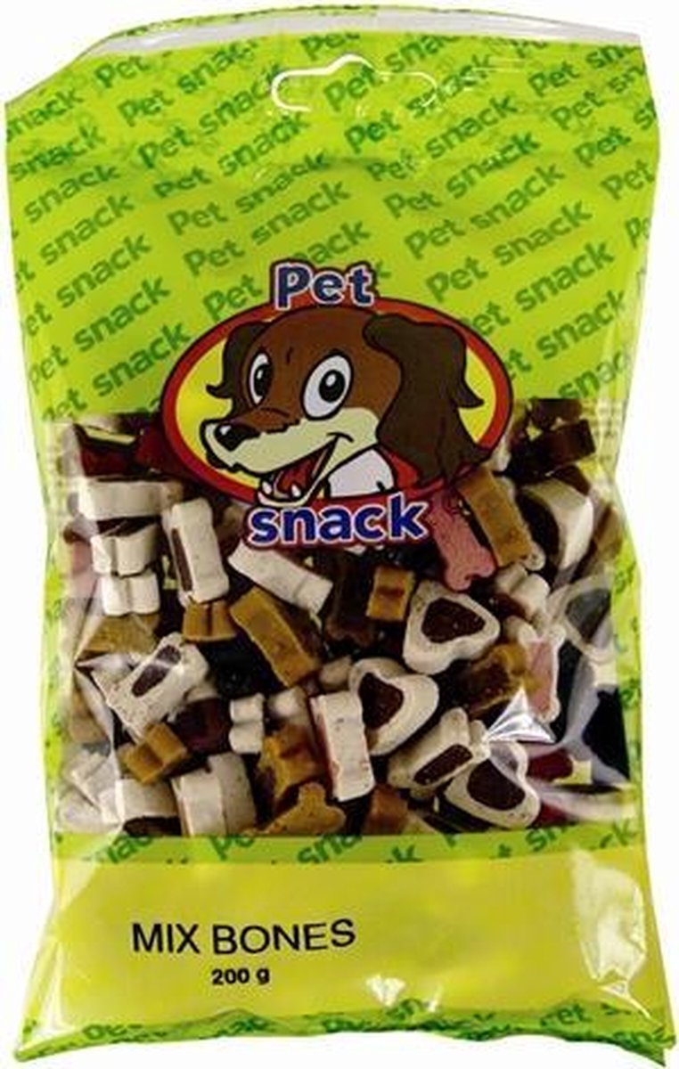 Petsnack mix bones - 200 gr - 14 stuks