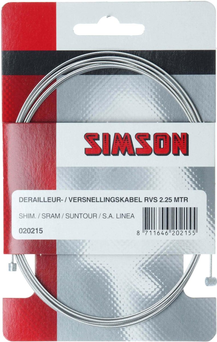 Simson Versnellingbinnenkabel Derailleur - RVS