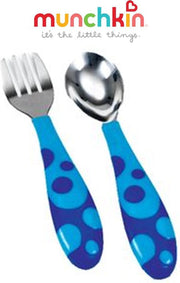 Munchkin Vork en lepel voor peuters - Blauw