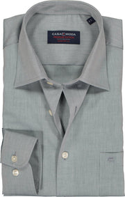 Casa Moda Overhemd Zilver Grijs Effen Poplin Kent ML7 Comfort Fit - 40