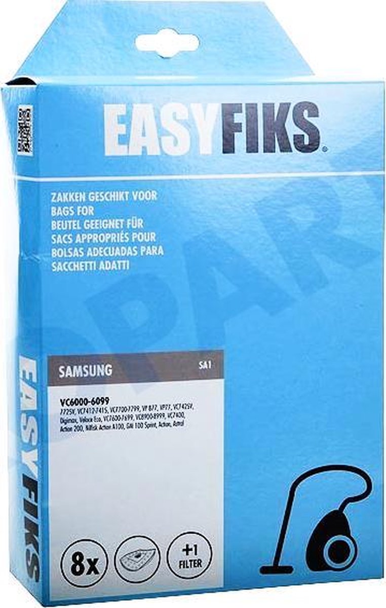 Easyfiks - Samsung Stofzuigerzak - Stofzak Samsung - 8 Stuks - 1 Filter