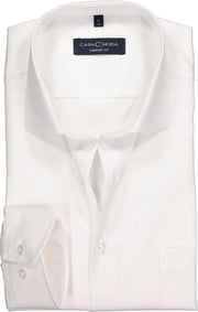 CASA MODA comfort fit overhemd - wit twill - Strijkvrij - Boordmaat: 48