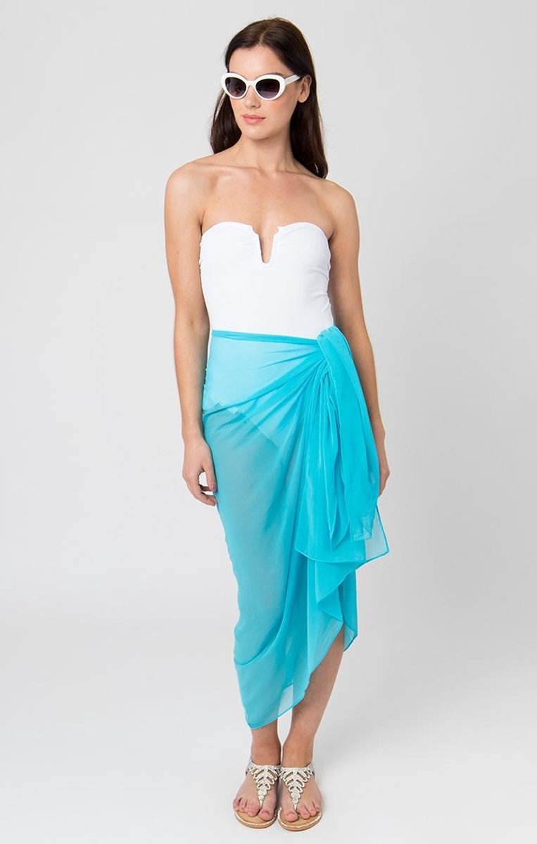 Pia Rossini - San Remo sarong/pareo Turquoise - One Size - Turquoise