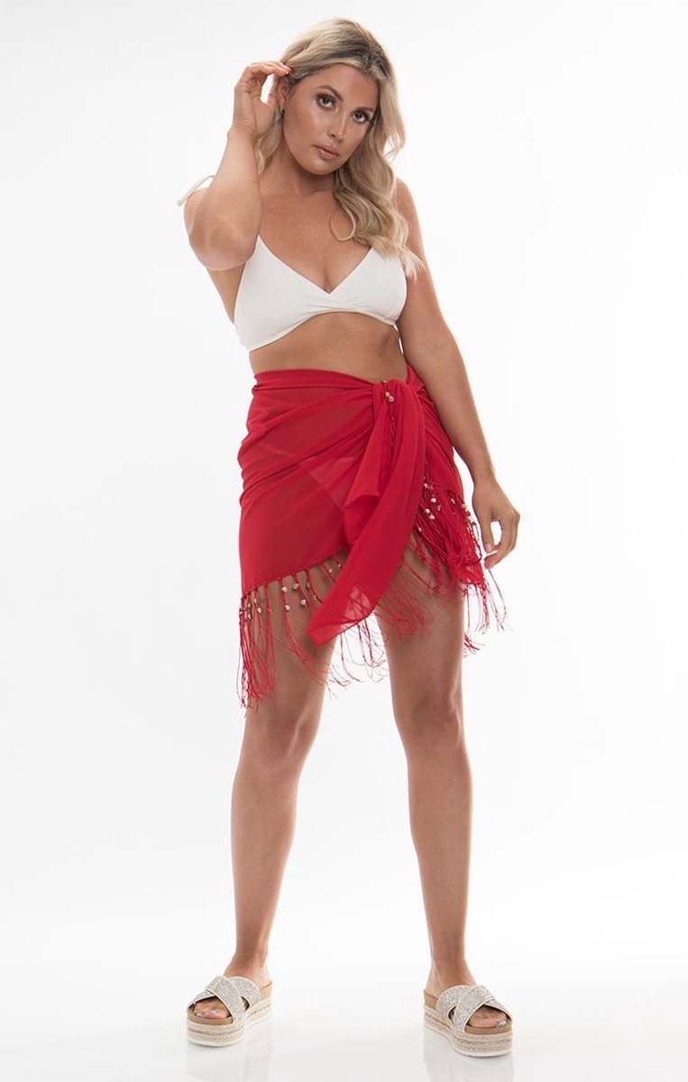 Pia Rossini - San Remo Mini sarong/pareo Rood - One Size - Rood
