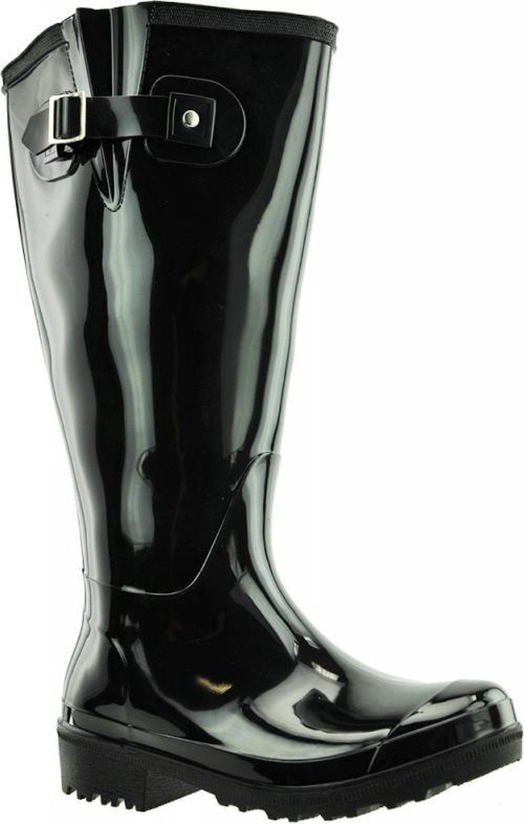 Regenlaars zwart WIDE WELLIES Kuitomvang 50 cm cm XXLmaat 41