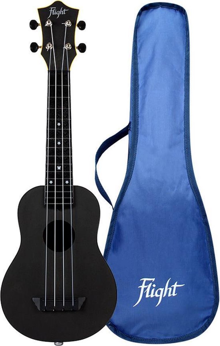 Flight Electro Sopraan Ukelele - Travel Series - Piezo Pickup - Zwart - TUS35EBK