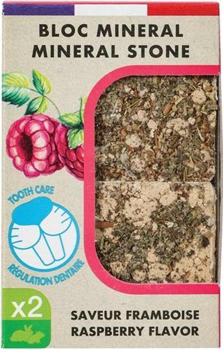 Zolux eden mineraalsteen knaagdier framboos - 5x4x3 cm - 1 stuks