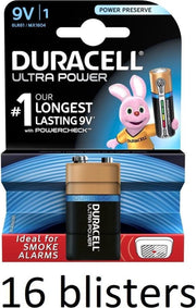 16 Stuk (16 Blisters a 1 st) Duracell Alkaline Ultra Power 9V - 9 Volt