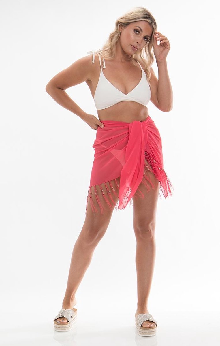 Pia Rossini - San Remo Mini sarong/pareo Coral - One Size - Koraal