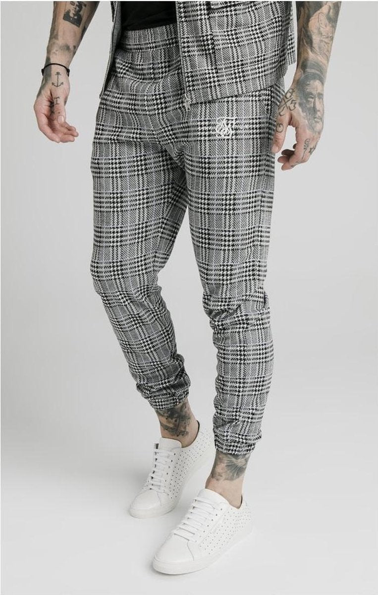 SIKSILK SMART CUFF PANTS GREY DOGTOOTH maat XS