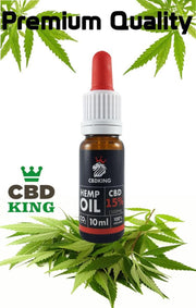 CBD olie - Hemp Oil 15% - 15 procent -  2 de voor de helft