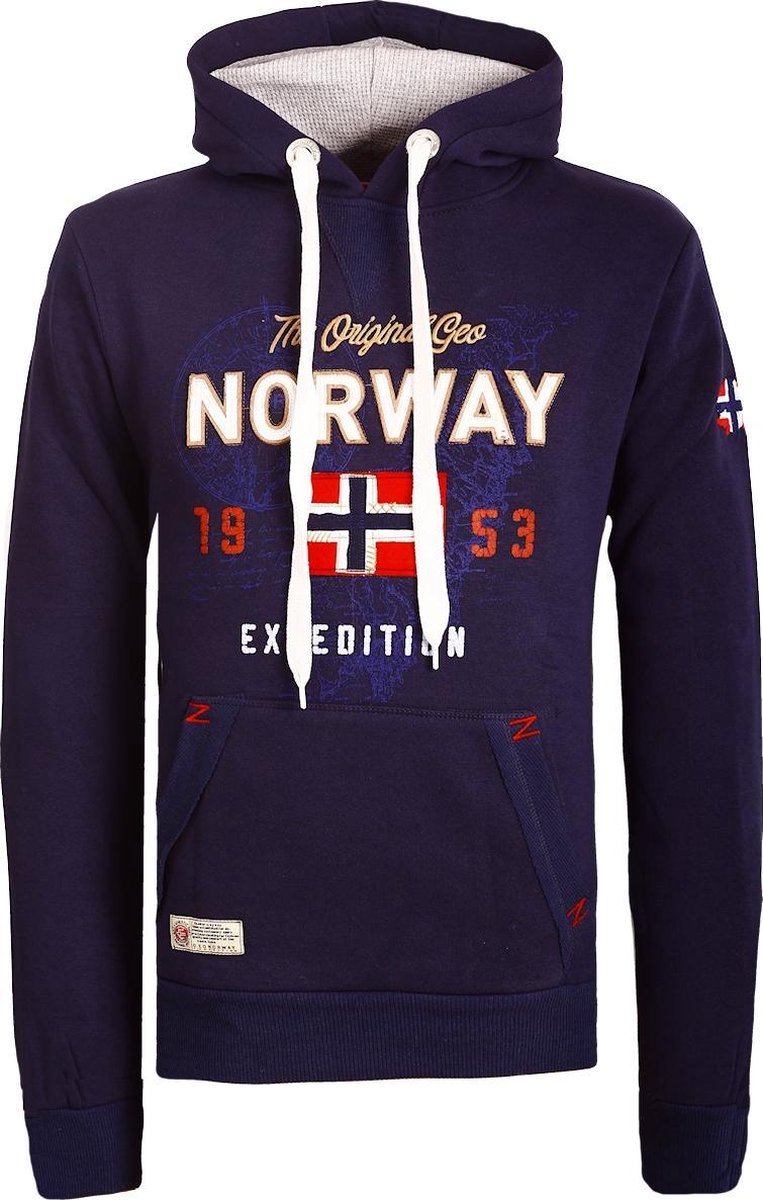 Geographical Norway Hoodie Heren Sweatshirt Blauw Guitre - XXL