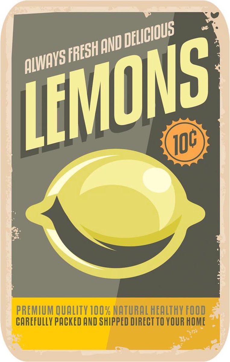Papillon Afdruipmat met print - antislip keukenmat - lemons - 50x40 cm