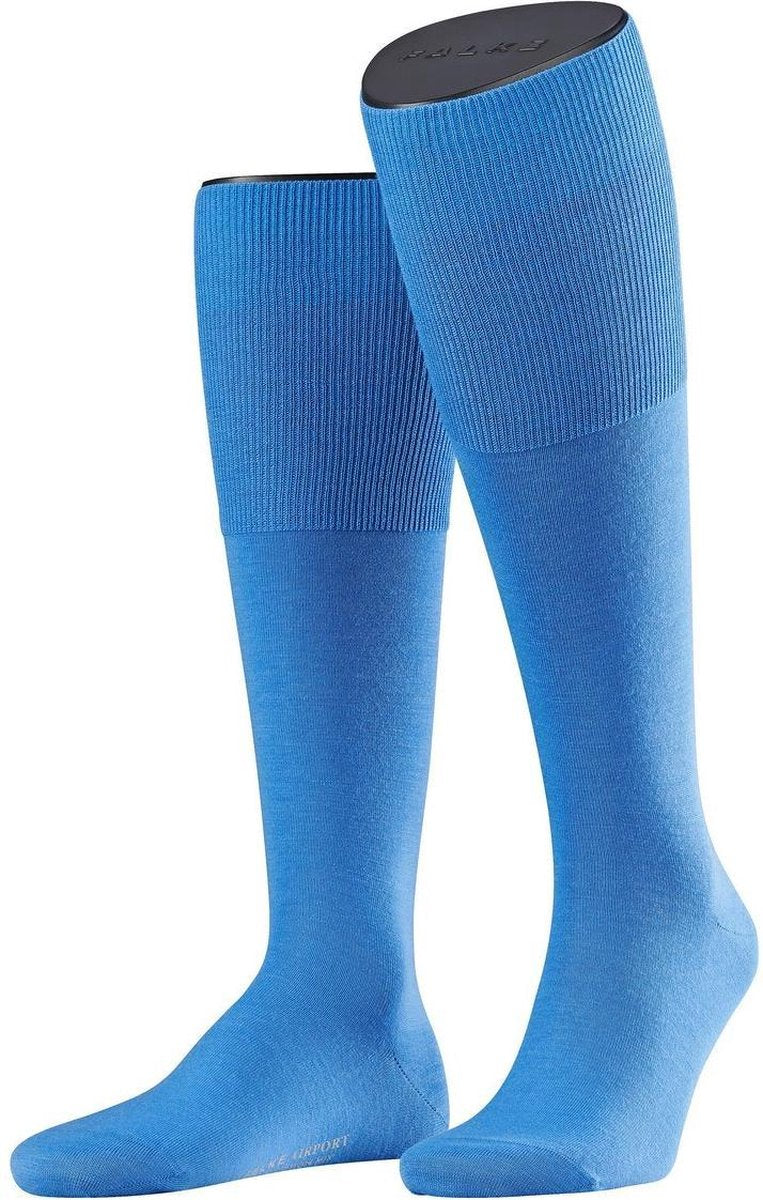 FALKE Airport Heren Kniekous 15435 - Blauw 6326 linen Heren - 47-48