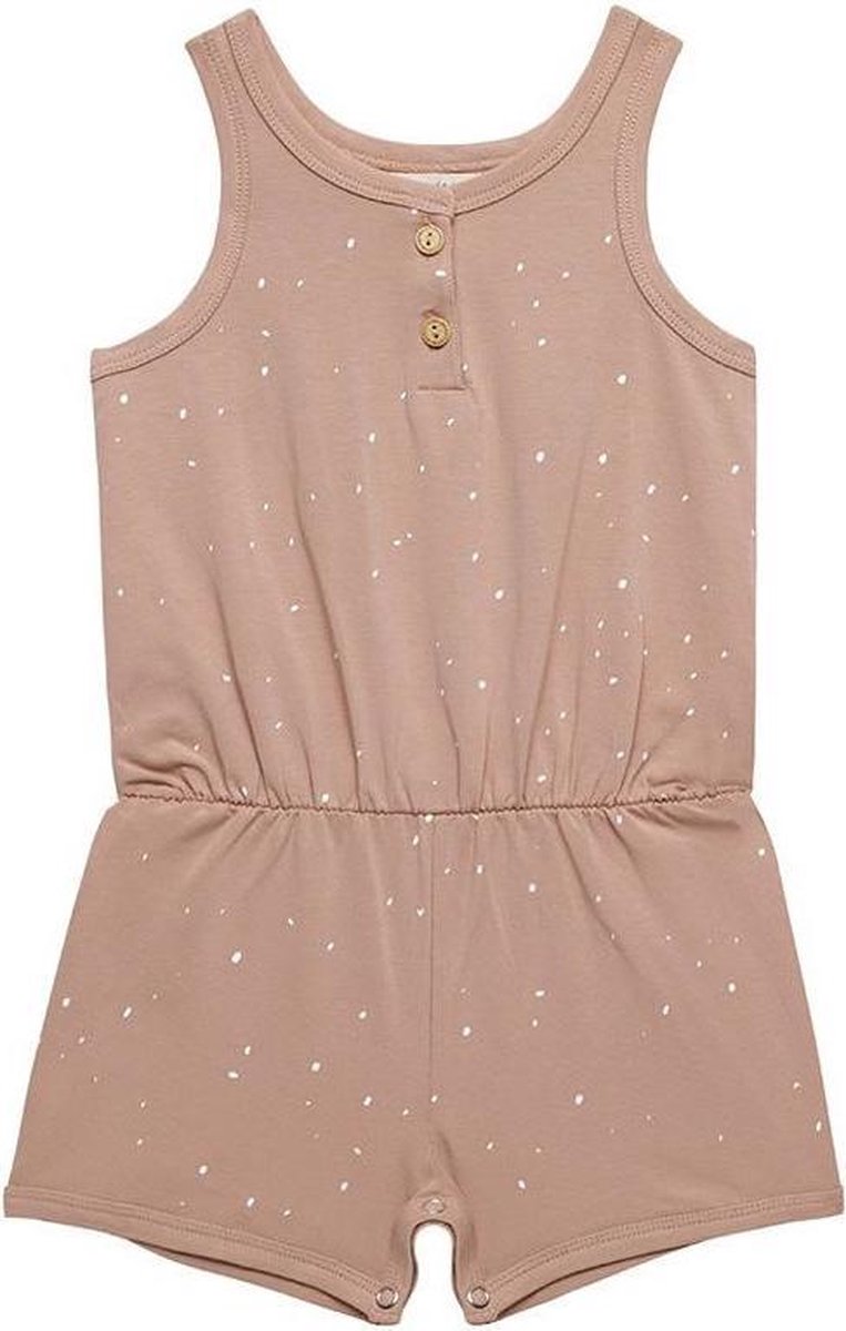 Little Indians Jumpsuit Kort Dots Meisjes Katoen Bruin Mt 86