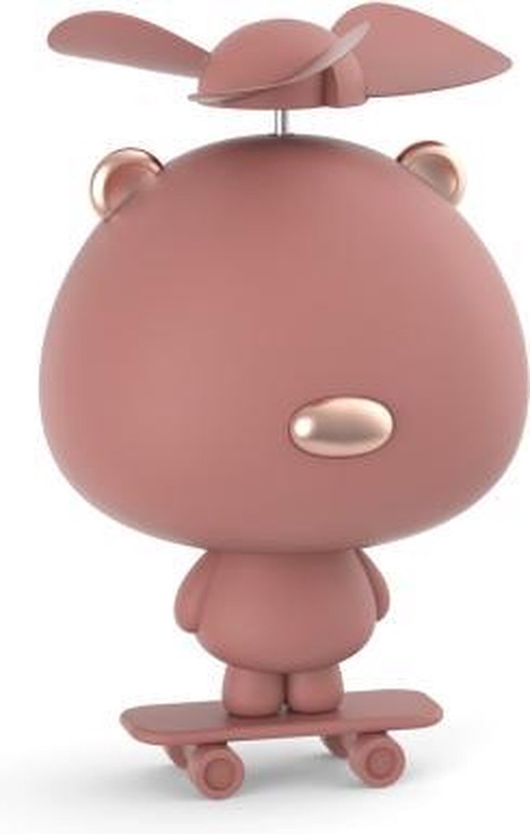 2 STKS Pocket Cartoon Fan Student Office USB Desktop Kleine Ventilator (Bear Pink)