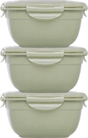 Lock&Lock Vershoudbakjes | Bewaardozen voedsel | Lunchboxen - Set van 3 stuks - Stapelbaar - 950 ml - Groen
