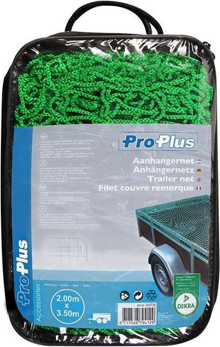 Proplus Aanhangernet 200 X 350 Cm Groen Zonder elastisch koord