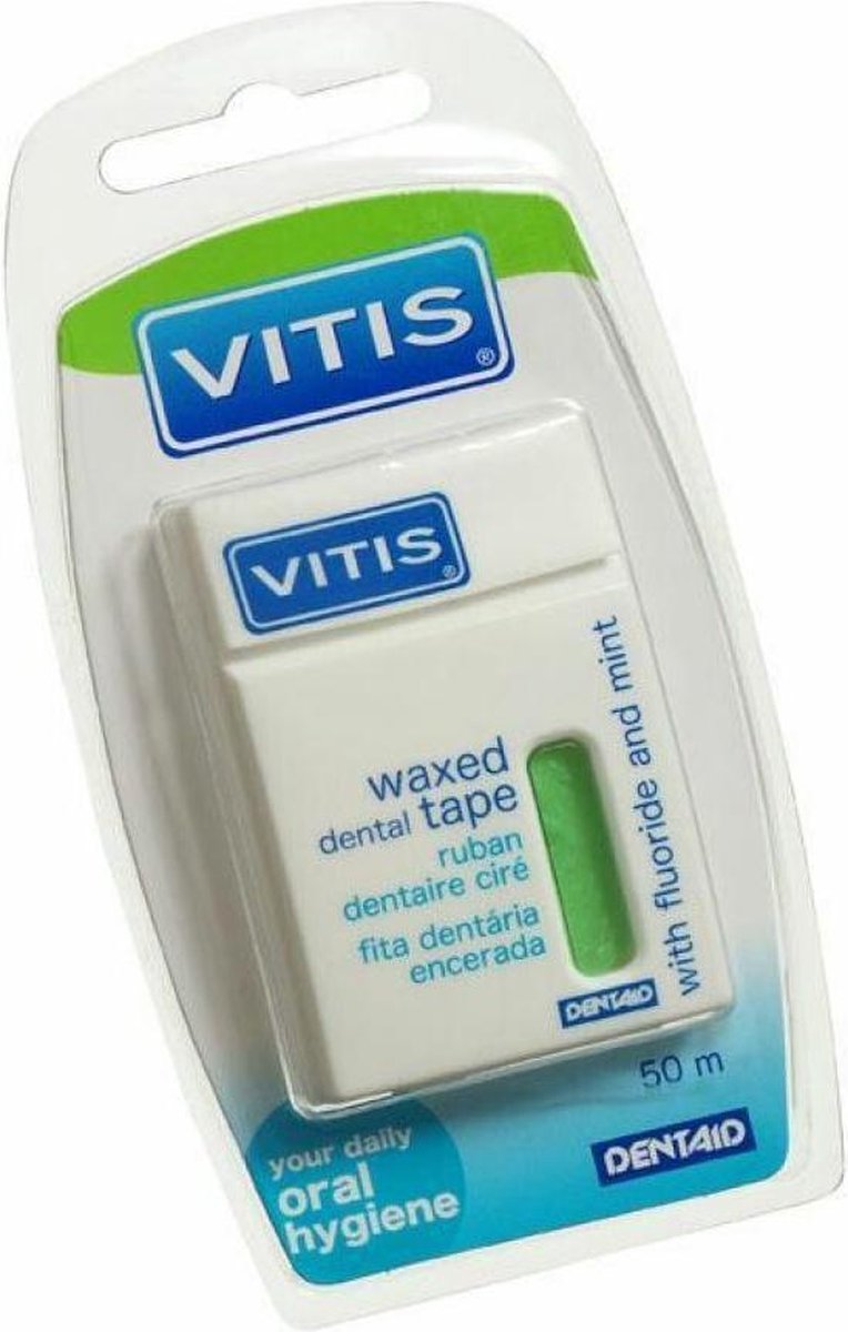 2x Vitis Waxed Dental Tape Groen 50 mtr.