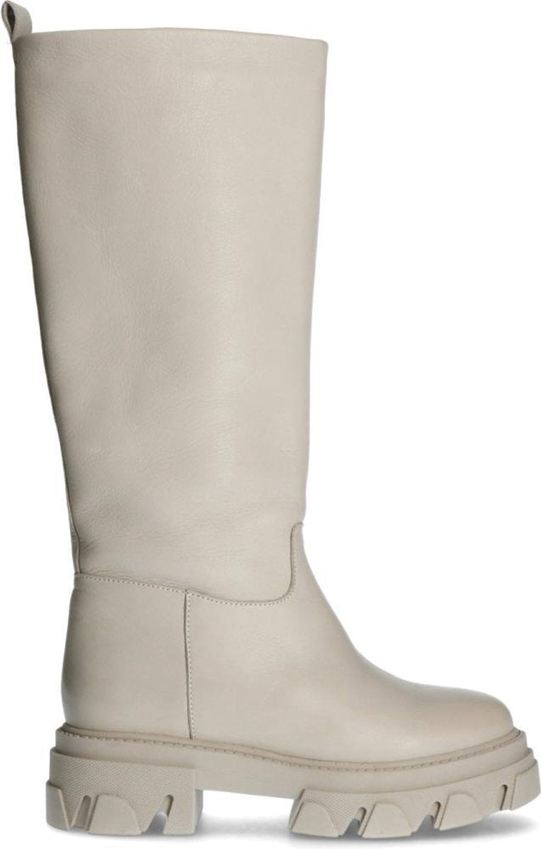 Sacha - Dames - Beige hoge boots met plateauzool - Maat 37