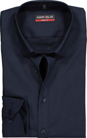 MARVELIS Body Fit overhemd - donkerblauw - Strijkvriendelijk - Boordmaat: 43