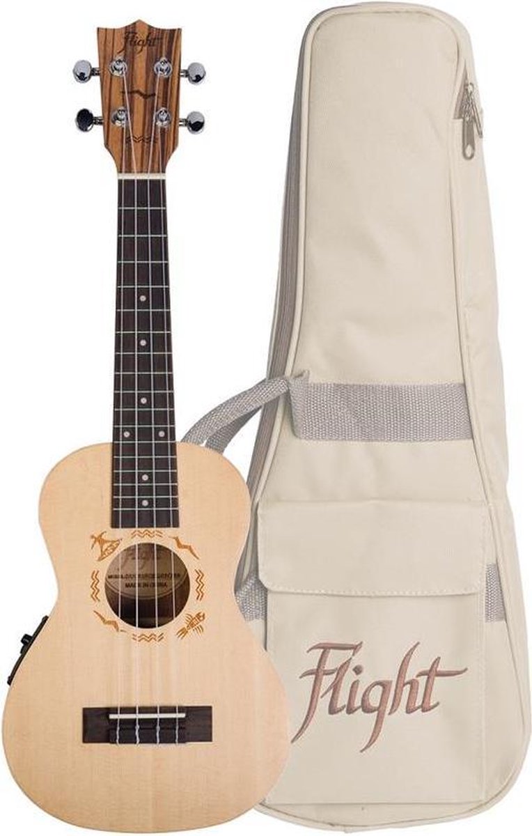 DUC525CEQ Concert Electro Ukulele -Solid Top Zebra