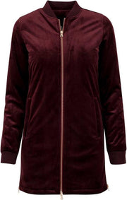 Urban Classics Jacket -S- Long Velvet Rood