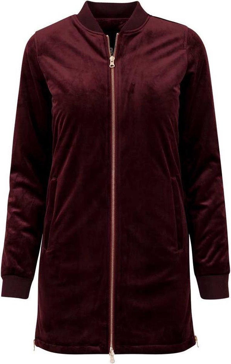 Urban Classics Jacket -S- Long Velvet Rood