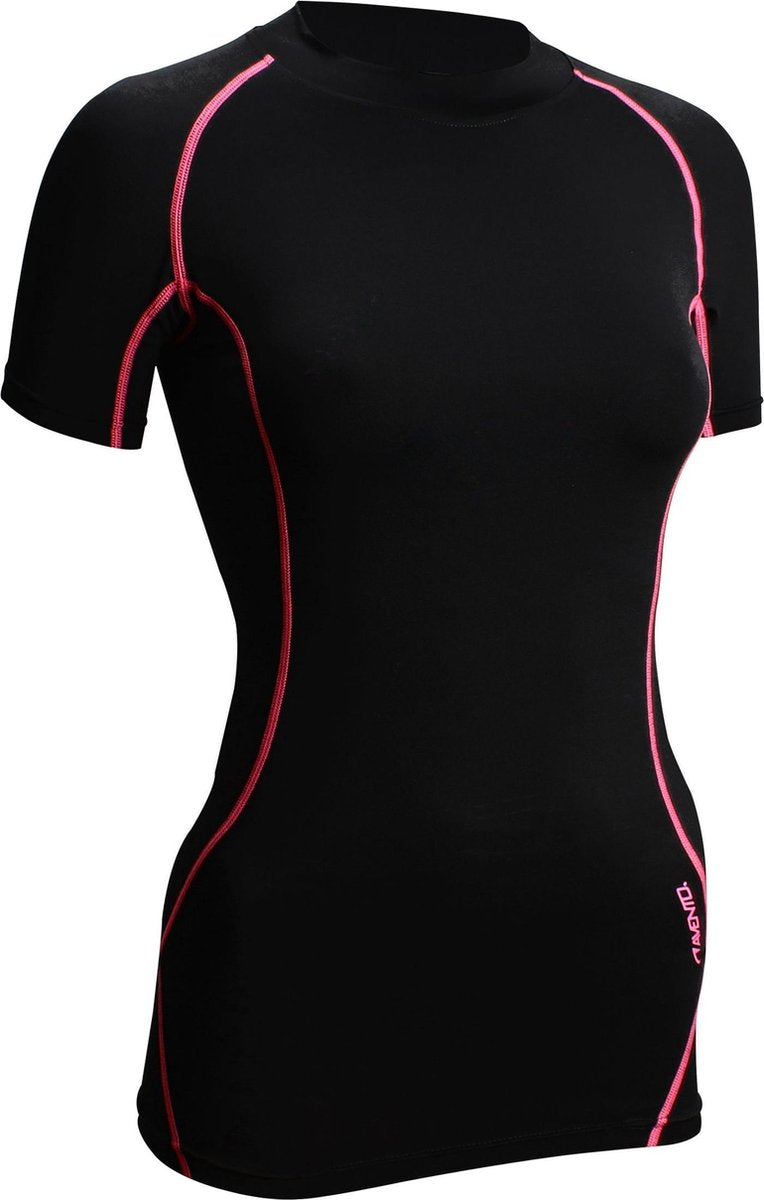 Avento Compressieshirt Korte Mouw Comfort - Dames - Zwart/Fuchsia - 36