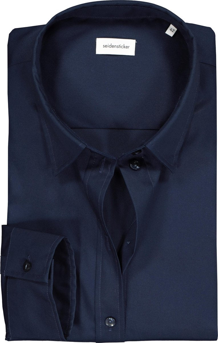 Seidensticker dames blouse regular fit - donkerblauw -  Maat: 42