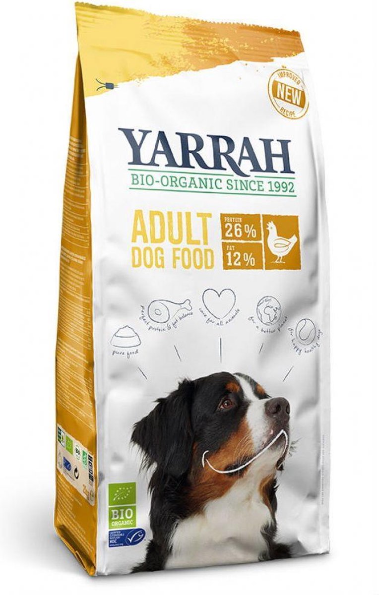 Yarrah Dog 100% - Kip - Biologisch Hondenvoer - 15 kg