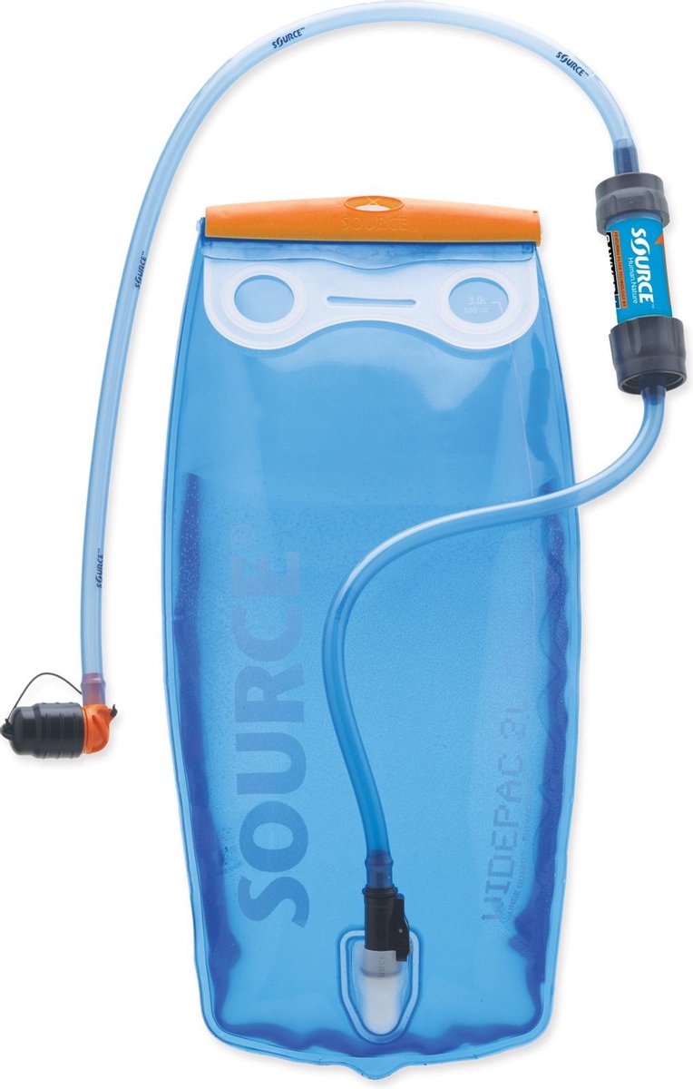 Source waterfilter Filter kit met Widepack en Mini Sawyer 2 liter - blauw