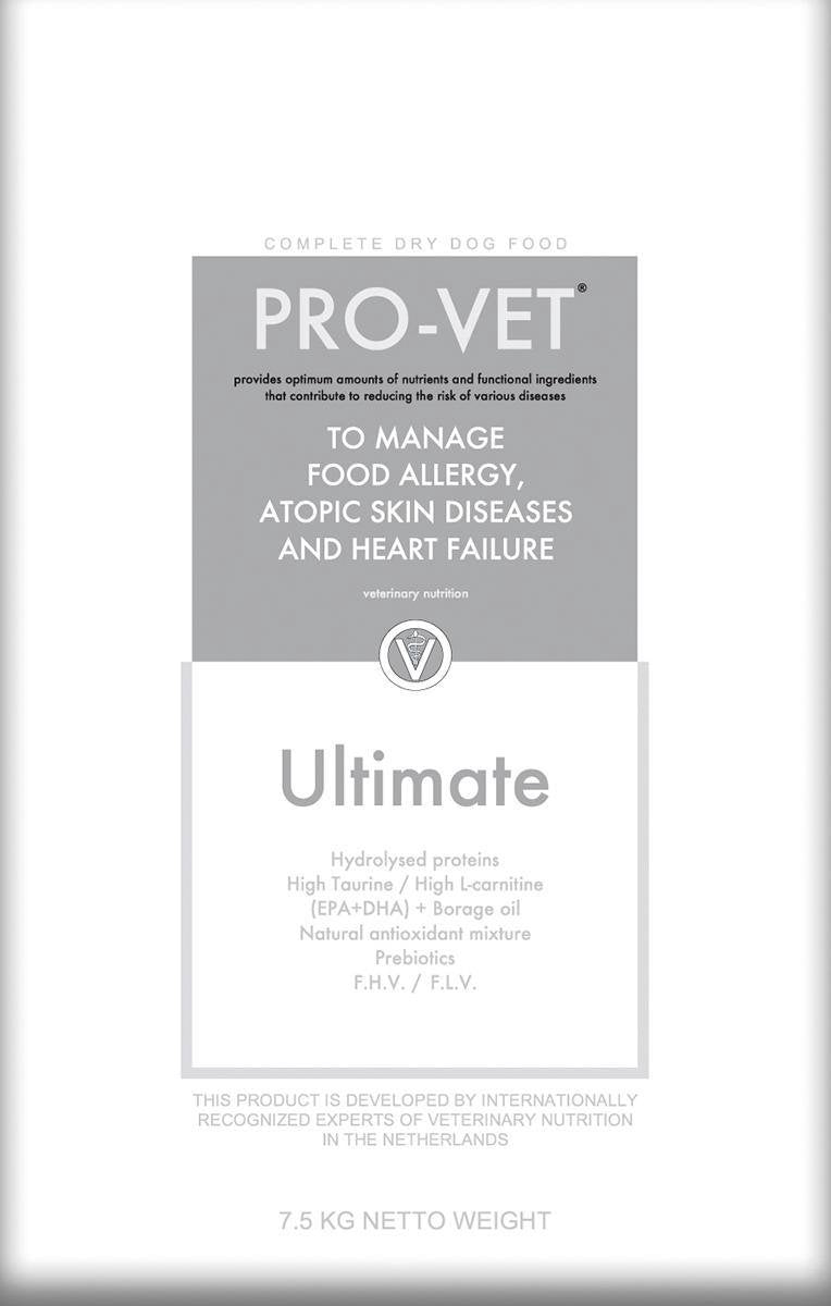 PRO-VET Dog Ultimate - voedselallergie - voedselintolerantie - atopie - hartfalen
