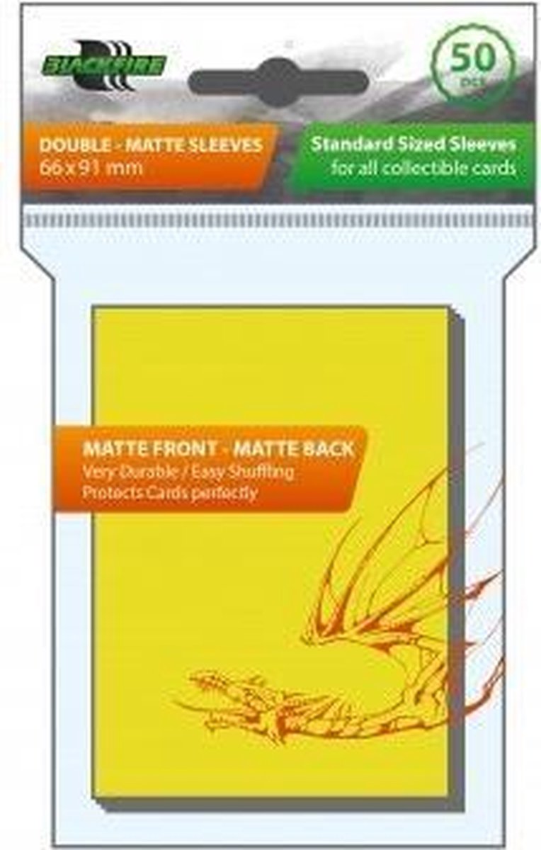 Blackfire Sleeves Standard DoubleMatte Yellow (50 Sleeves)