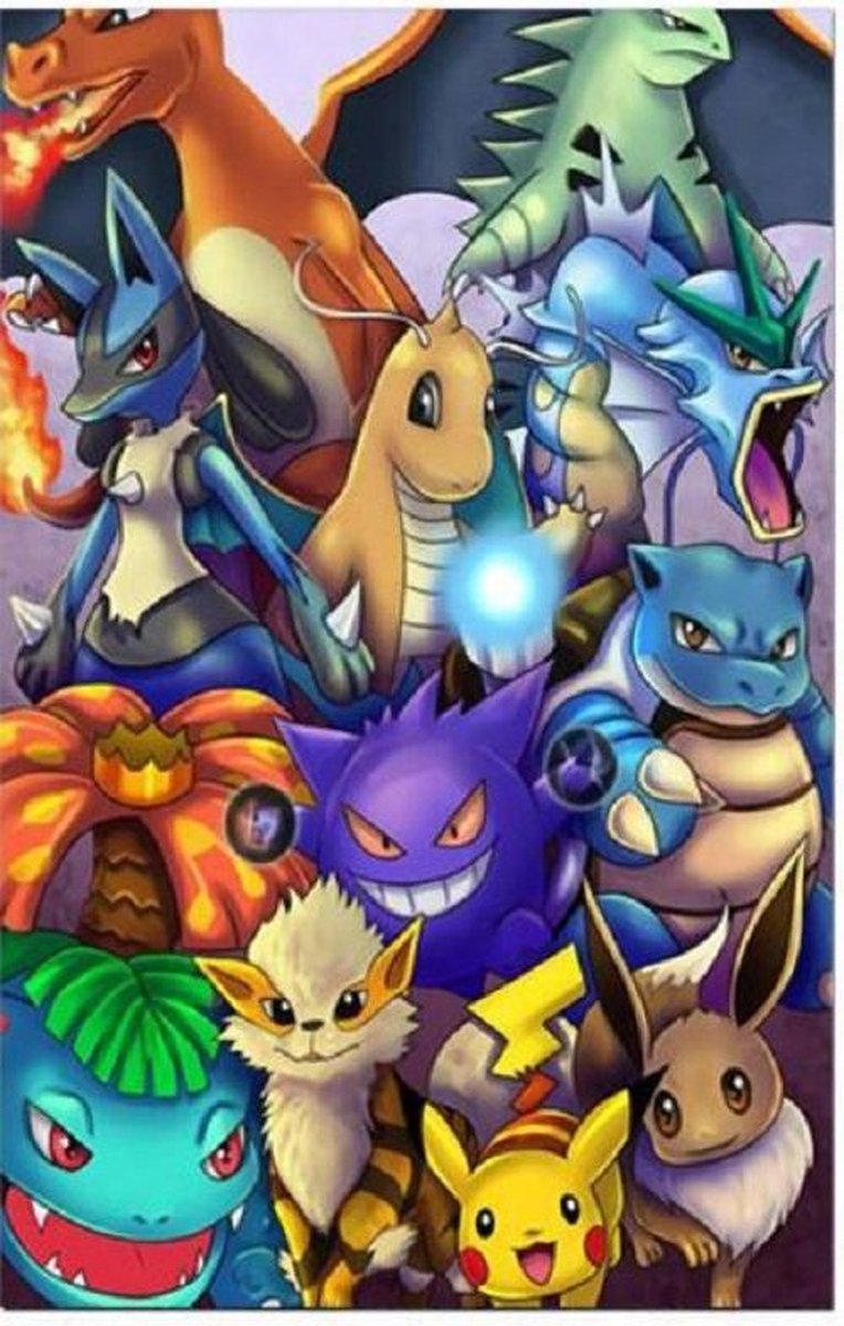 Pikachu and Friends - Diamond Painting - Pokemon - 40x30cm - Complete Set - Inclusief Tools - Stipco