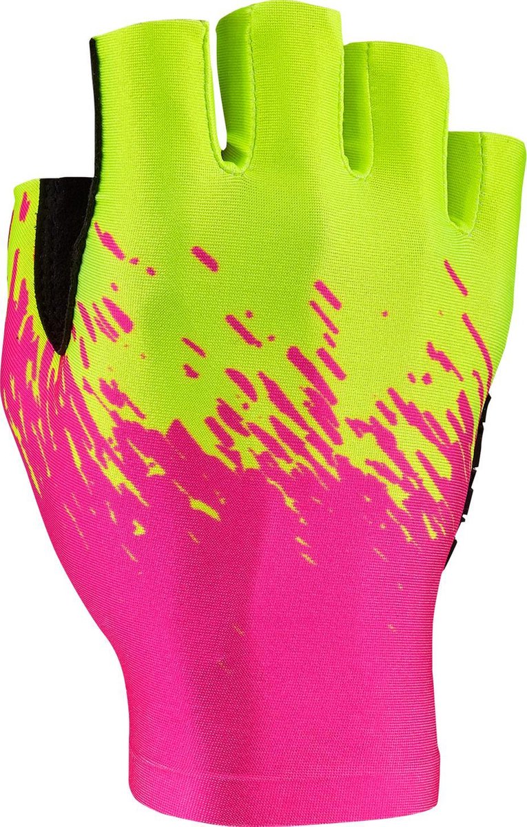 HANDSCHOEN SUPA-G KORT NEON ROZE/GEEL L