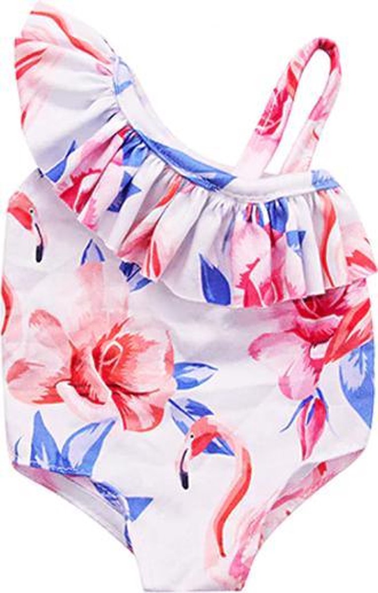 Dolldreams - Badpak met Bloemen en Flamingo's - Voor Poppen tot 43 CM