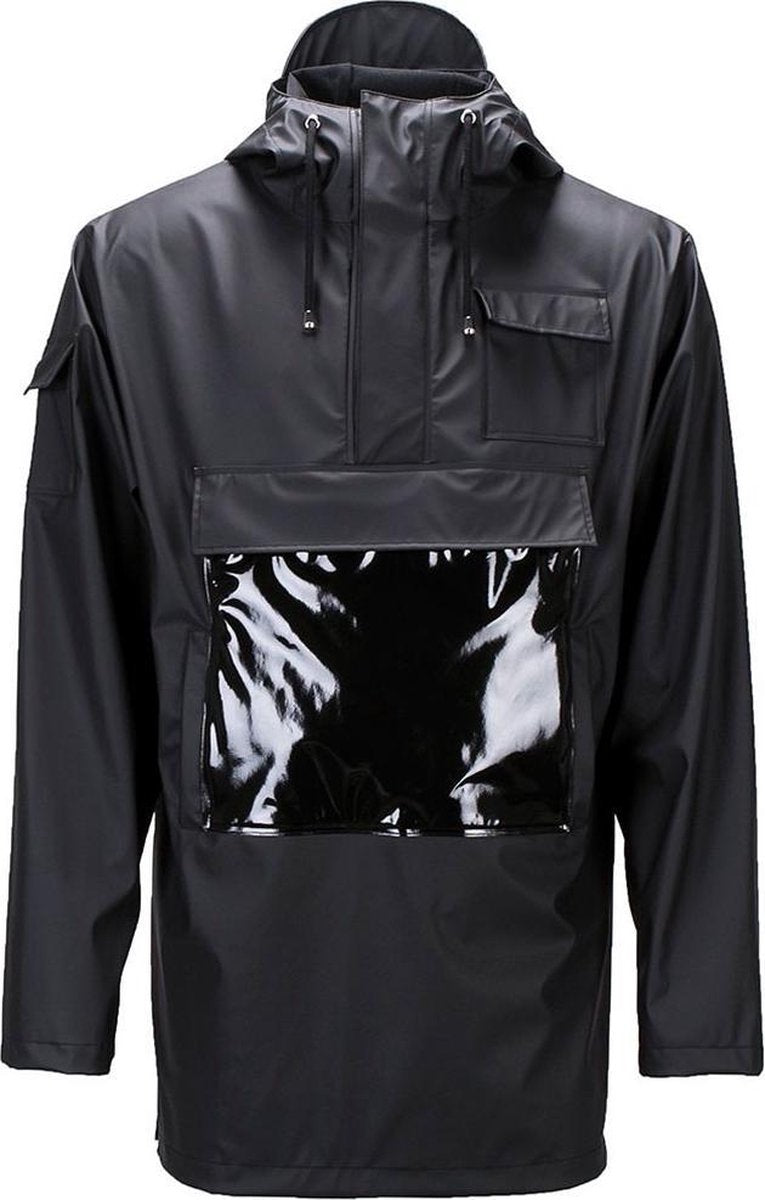 Rains Regenjassen Glossy Camp Anorak Zwart Maat:XS/S
