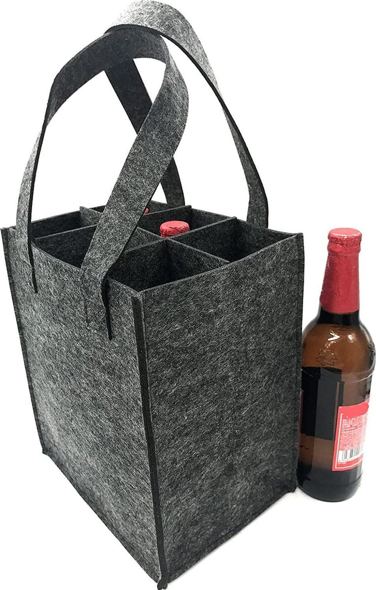 flessendrager -izooel bottle bag beer carrier felt bag met afzonderlijke verdeler voor 6 flessen / 9 flessen perfect voor picknics travel parties - (WK 02123)
