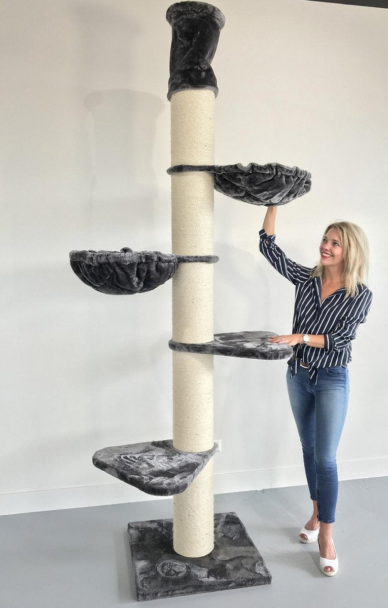 RHR Quality Maine Coon Tower Krabpaal - Antraciet - 60 x 60 x 265 cm