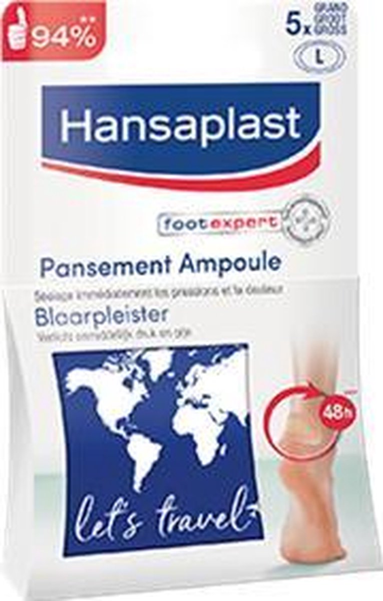 HANSAPLAST Blarenpleister Verlicht De Pijn Onmiddellijk & Snellere Genezing - Extra Kleefkracht Waterbestendig - Handige Pocket 5 Stuks