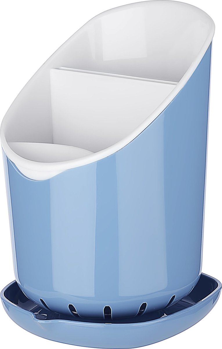Afdruiprek bestek- bestekbak - bestek - bestekrek - afwas - lekbakje - blauw