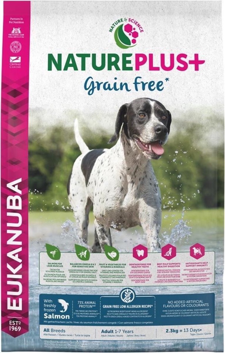 3x Eukanuba NaturePlus+ Hondenvoer Adult Graanvrij Zalm 2