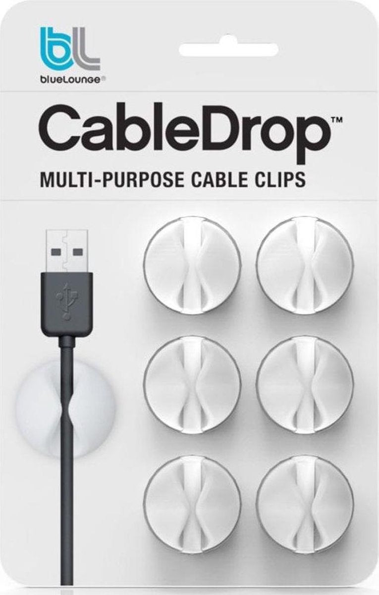Bluelounge Cabledrop 6-pack Opgeruimde Kabels - Wit