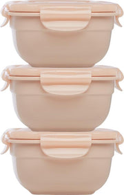 Lock&Lock Vershoudbakjes | Snackdoosjes | Snackbox - Set van 3 stuks - Stapelbaar - 520 ml - Oudroze