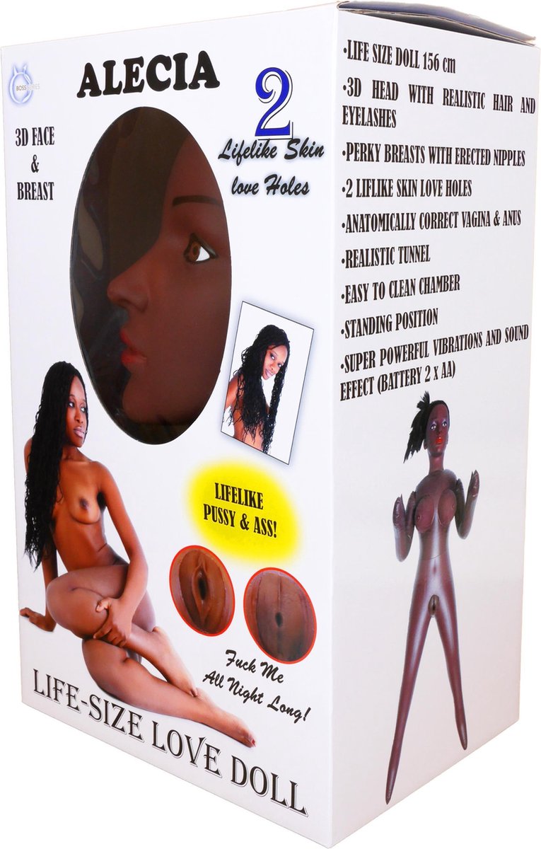 Bossoftoys - Alecia - heerlijke Zwarte vrouw - Mega opblaaspop -  59-0002