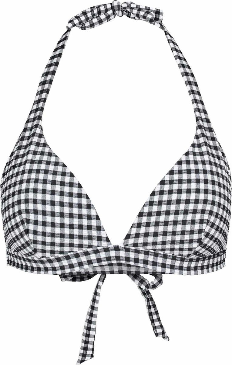 Skiny bikinitop plaid sun Zwart-38 (75)
