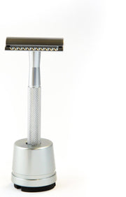 Oceonics Safety Razor Chroom Set incl. standaard & 5 mesjes | Klassiek Scheermes | Zero Waste