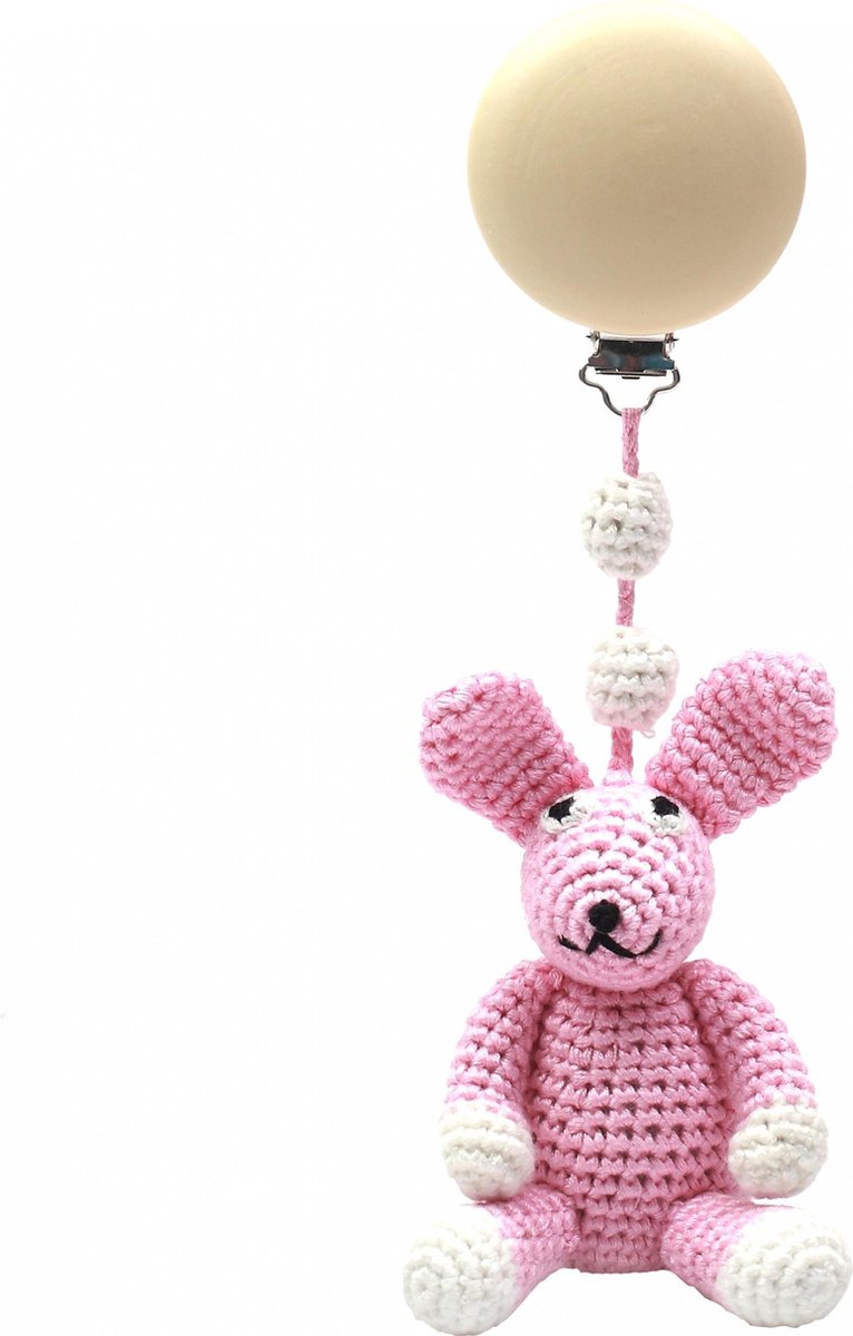 Naturezoo Kinderwagenhanger Konijn 20 Cm Roze