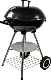 Gutos Barbecue - Houtskool - BBQ - Barbecues - Barbeque - Grill - Kogelgrill - Rond - Zwart - Grillrooster - Houtskoolgrill met wieltjes - Met wielen